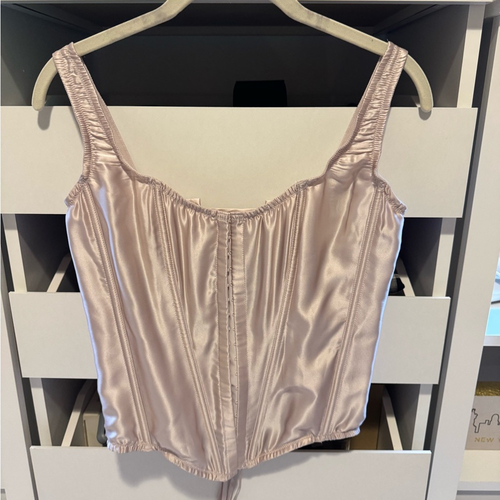 Satin Corset Top in Light Pink